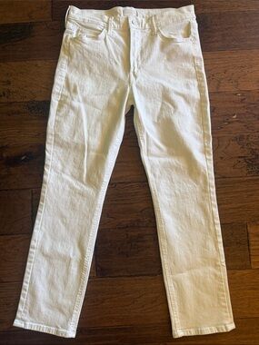 MOTHER White Mid-Rise Dazzler Ankle
